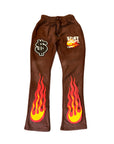 BROWN STUFF DEPT. FLARED LOGO SWEATPANTS