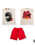 Make Money Not Friends Short Set Red