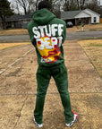 GREEN STUFF DEPT. FLAME LOGO SWEATSUIT