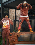 BROWN STUFF DEPT. FLAME LOGO SWEATSUIT