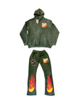 GREEN STUFF DEPT. FLAME LOGO SWEATSUIT