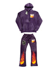 PURPLE STUFF DEPT. FLAME LOGO SWEATSUIT