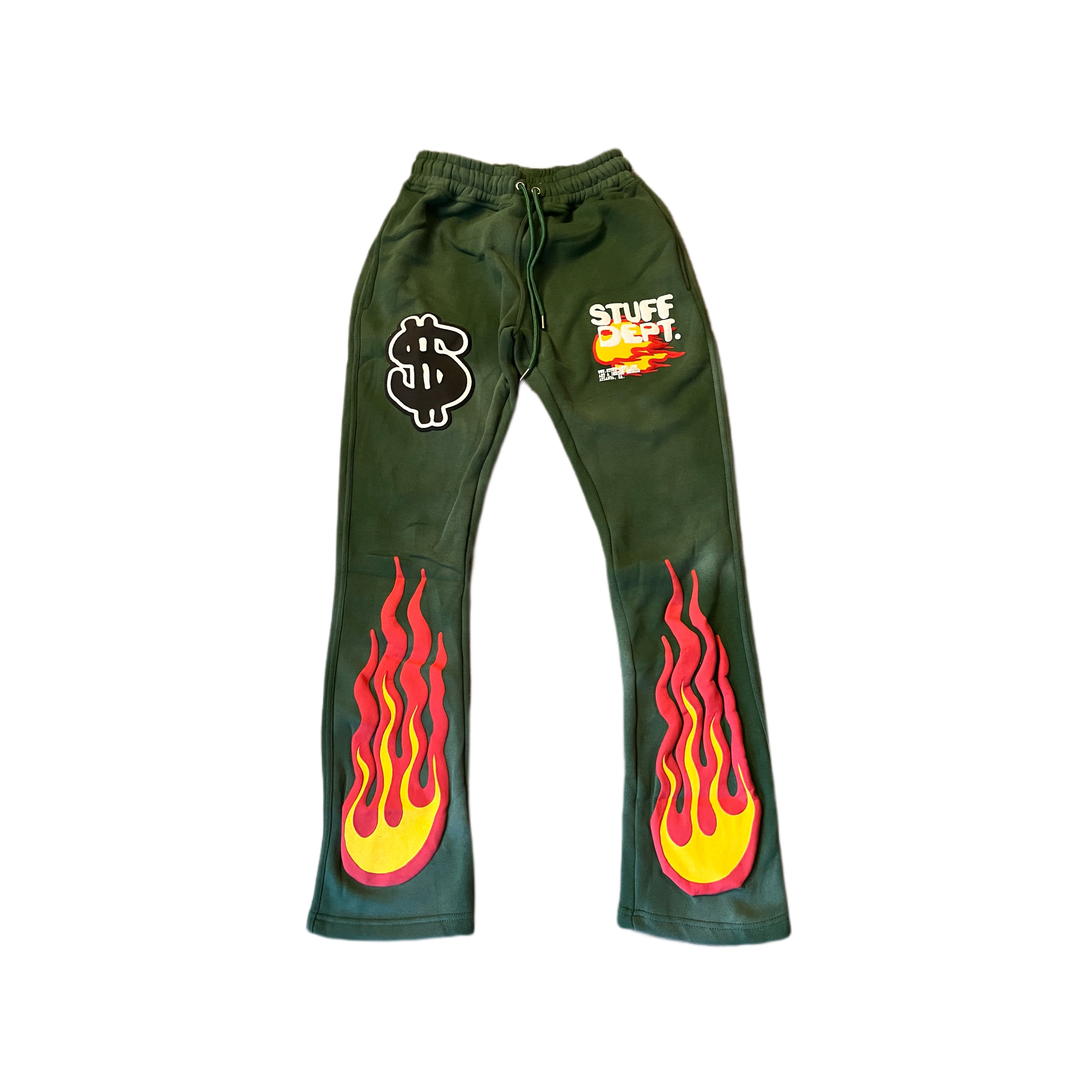 GREEN STUFF DEPT. FLAME LOGO SWEATSUIT